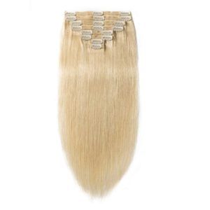 SINGLE PLATINUM BLONDE(STRAIGHT & BODY WAVE) CLIP IN HAIR EXTENSIONS