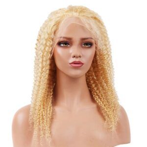 PLATINUM BLONDE 13x4 KINKY CURLY LACE FRONTAL WIG