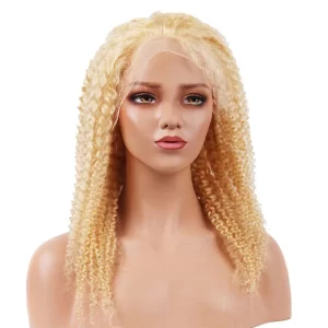 HD LACE FRONTAL WIG PLATINUM BLONDE (KINKY CURLY)